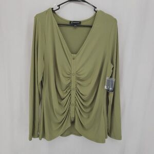 International Concepts Long Sleeve Top Large Sage Green NWT (AR)